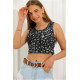 Leopar Desenli Crop Gri