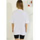 Baskılı Oversize T-shirt Beyaz