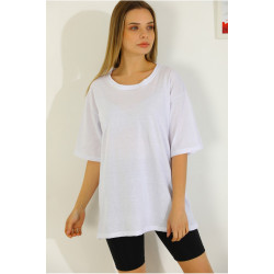 Oversize Penye T-shirt Beyaz