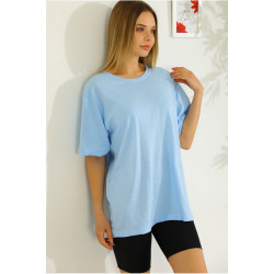 Oversize Penye T-shirt Bebe Mavi